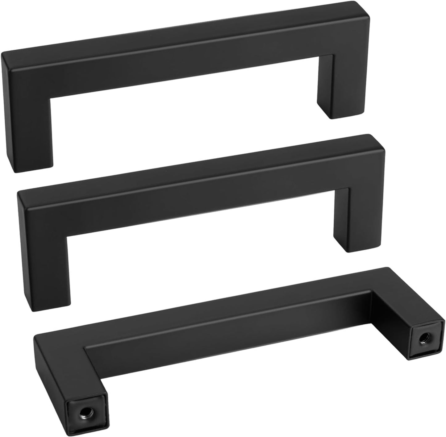 goldenwarm 15 Pack Black Drawer Pulls 3 3/4 Inch Black Kitchen Cabinet Handles Stainless Steel Modern Cabinet Hardware for Cupboard Kitchen