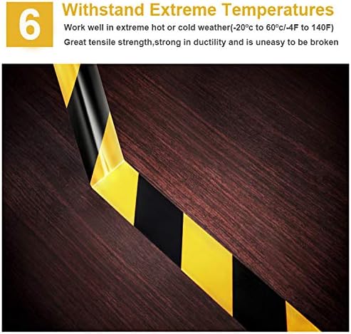 Waterproof Reflective Safety Tape Roll 2"X150' Yellow Black Striped Floor Marking Tape Hazard Caution Warning Tape Auto Truck Self-adhesive Safety Sticker Strips for Wall Factory Trailer Vehicle