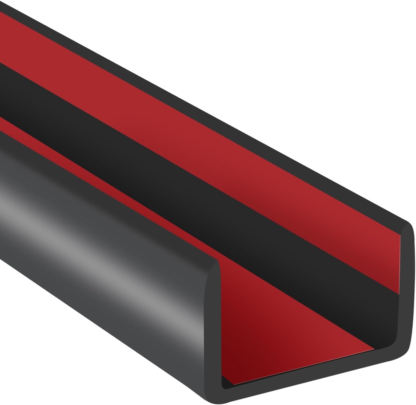Rubber Edge Trim, 1" Self Adhesive Flexible U Channel Edge Protecter for Plywood, Tables, Desks, Cabinets, Counter Top, Wide U Shaped Edge Trim, Edge Banding, Black Color, 20Ft
