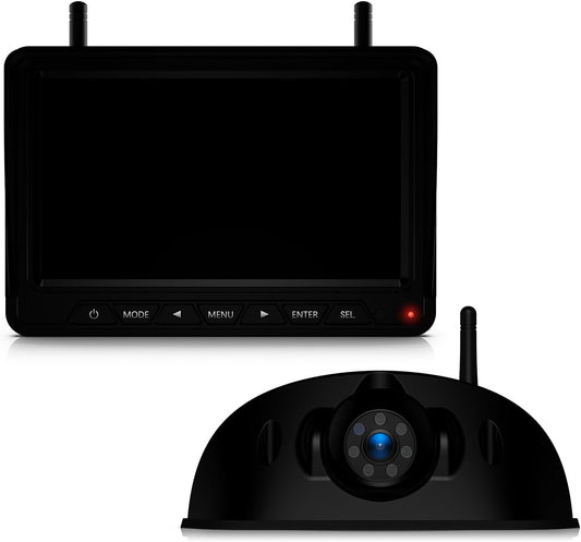 Fookoo HD 1080P 7" Wireless RV Backup Camera System for Furrion Pre-Wired RV Truck Camper, 7" IPS DVR Monitor & Rear View Camera, IR Night Vision IP69 Waterproof DIY Parking Lines - DW7Y5