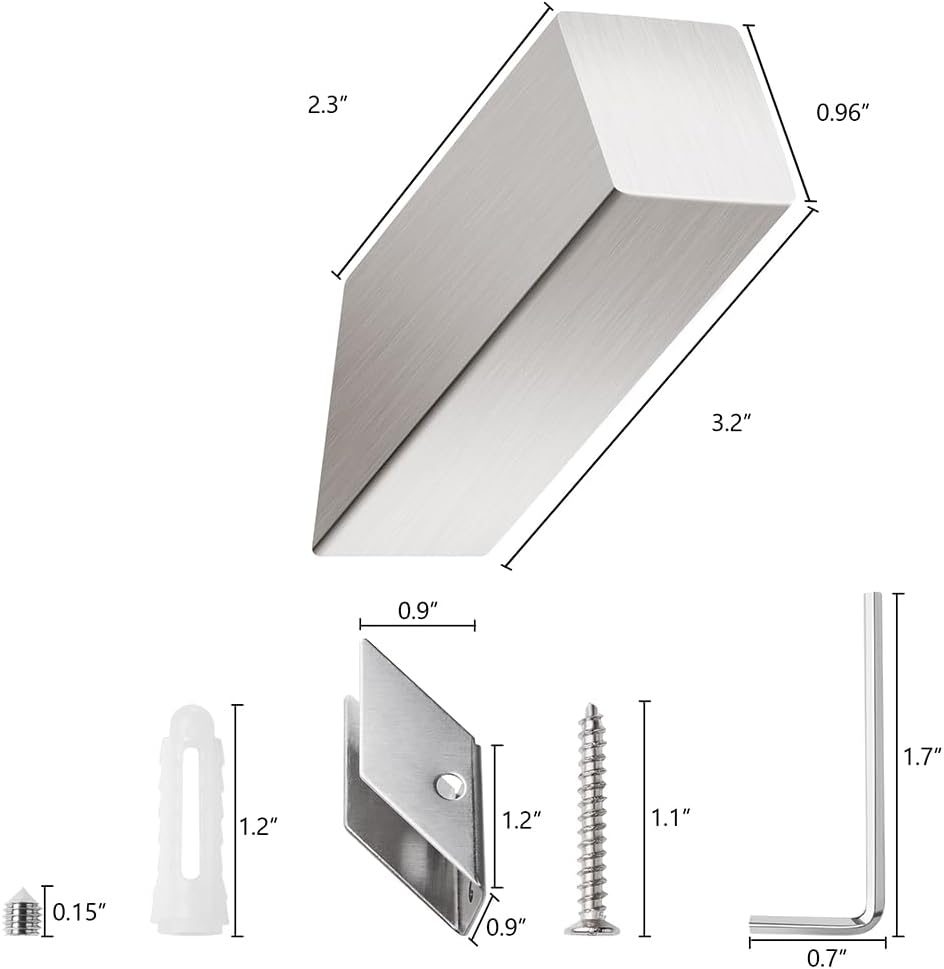 NINETREX Towel Hooks Brushed Nickel Stainless Steel 4 Pack Heavy Duty Modern Wall Hooks Silver Robe Hook for Bathroom Livingroom Hotel Style Wall Mounted