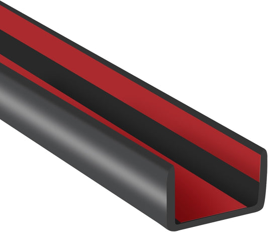 Rubber Edge Trim, 1/2" Self Adhesive Flexible U Channel Edge Protecter for Plywood, Tables, Desks, Cabinets, Counter Top, Wide U Shaped Edge Trim, Edge Banding, Black Color, 20Ft