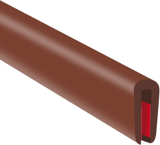 Rubber Edge Trim, Flexible Edge Trim for Sharp Edge, 1/16" U Channel Edge Protector, Self Adhesive Edge Guards for Car Doors and Sheet Metal Parts, 20Ft, Brown Color