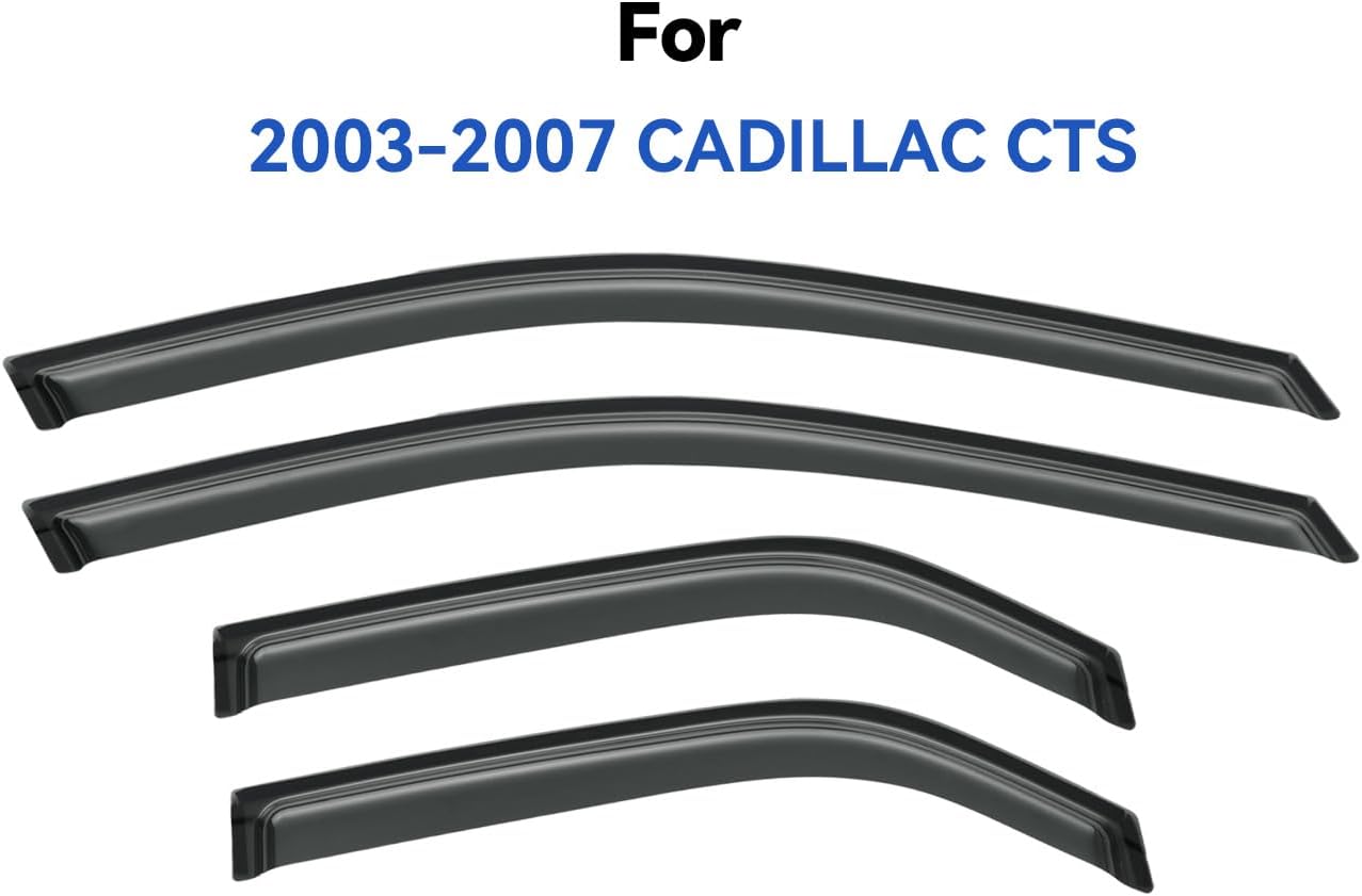 Window Visors Rain Guards Shield for 2003-2007 Cadillac CTS, Out-Channel Window Vent Wind Deflectors Visors Shades for 03-07 Cadillac CTS