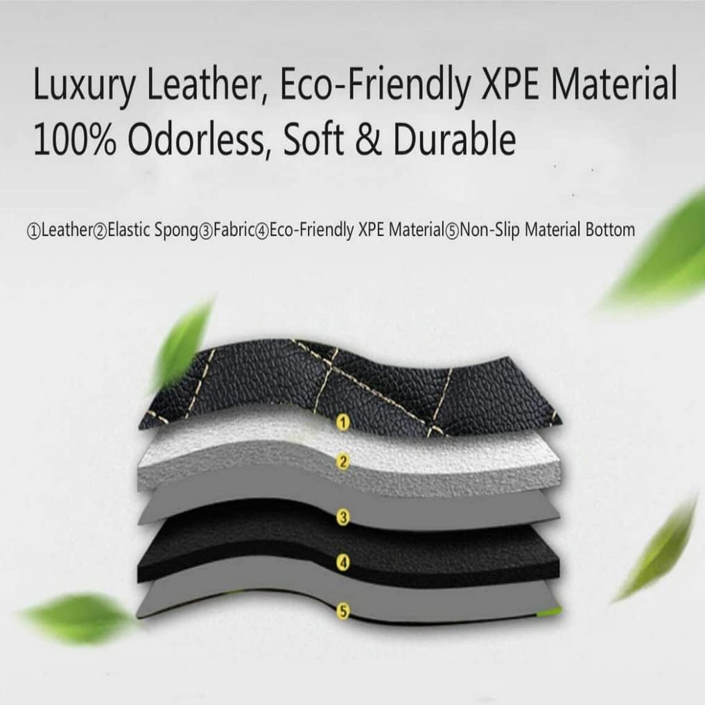 Custom All-Weather Protection Leather Car Floor Mats for Cars Sedan SUV Sports Car Waterproof Floor Mat (3D Wine red)