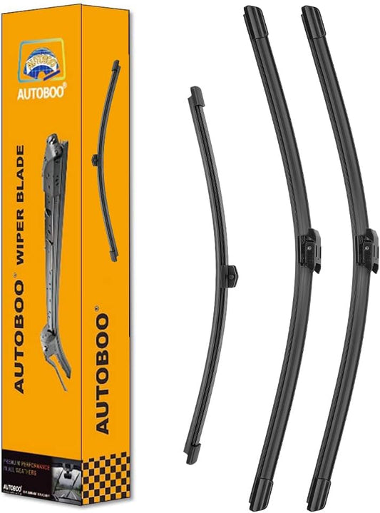 AUTOBOO 24"+20" Windshield Wipers With 13" Rear Wiper Blade Replacement for BMW X2 2018-2022-Original Factory Quality (Pack of 3)