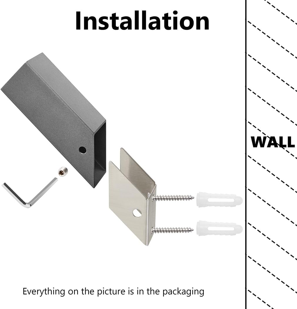 NINETREX Towel Hooks Grey SUS304 Stainless Steel 4 Pack Heavy Duty Modern Wall Hooks Robe Hook for Bathroom Livingroom Hotel Style Wall Mounted
