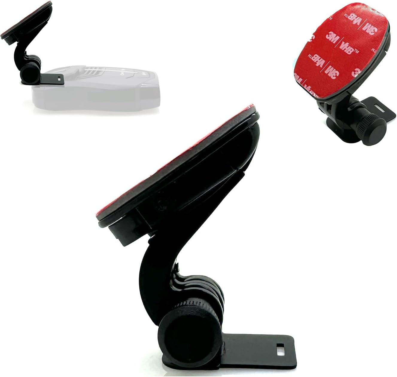 Radar Detector Easy Connect 3M Windshield Adhesive Mount for Cobra iRadar ESD SPX RAD 480i 450 350 380 7800BT Radar Detector, Black, GP18+KLP-MAX2_LYHC