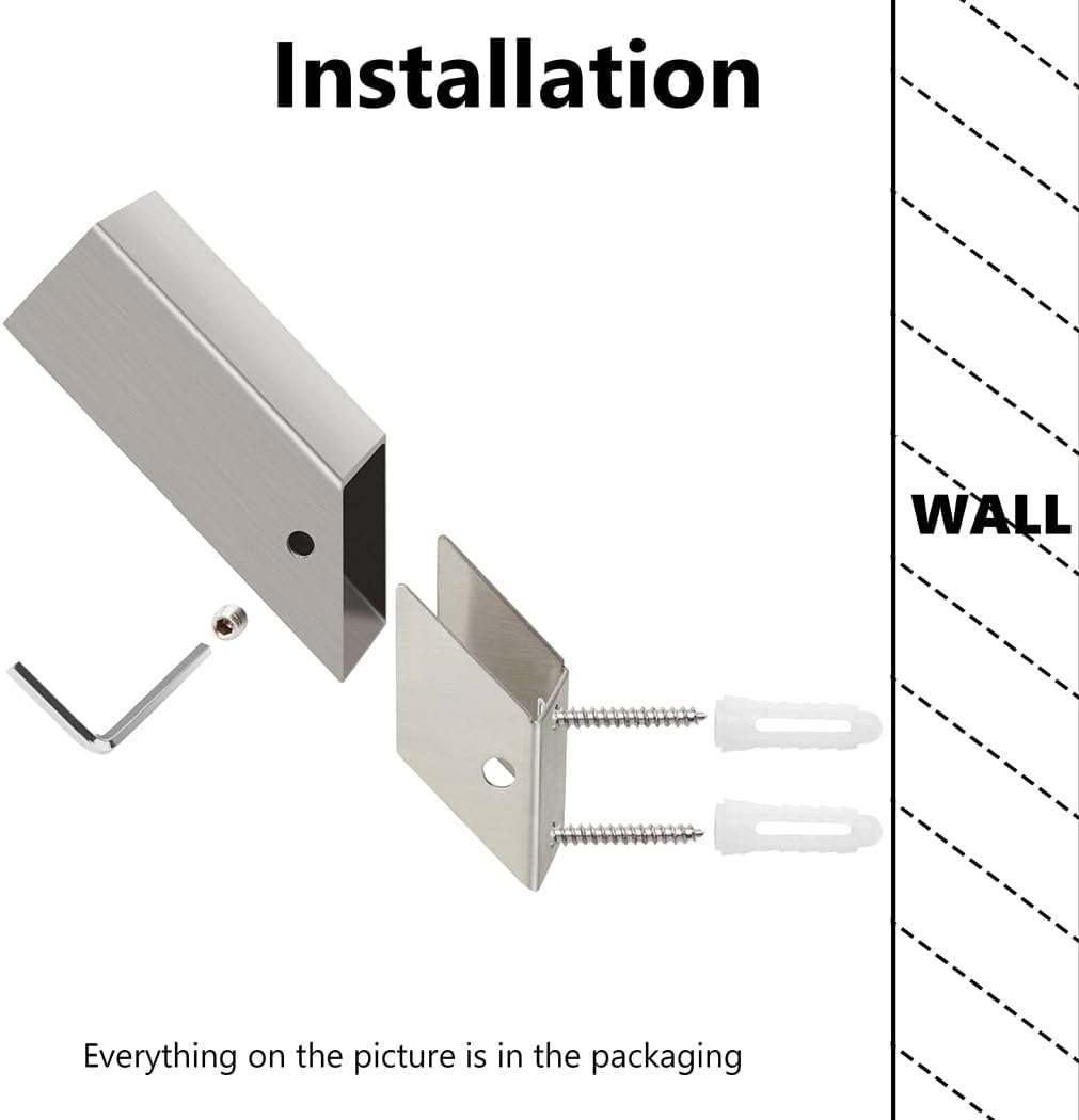 NINETREX Towel Hooks Brushed Nickel Stainless Steel Heavy Duty Modern Wall Hooks Silver Robe Hook for Bathroom Livingroom Hotel Style Wall Mounted 6 Pack
