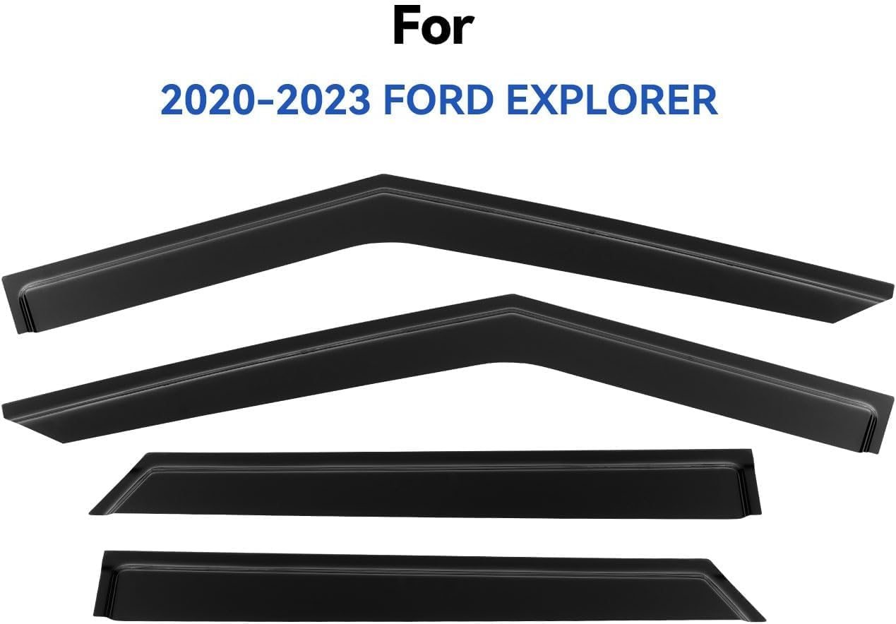 Window Visors Rain Guards for 2020-2025 Ford Explorer, Out-Channel Window Vent Wind Deflectors Visors Shades for 20-25 Explorer