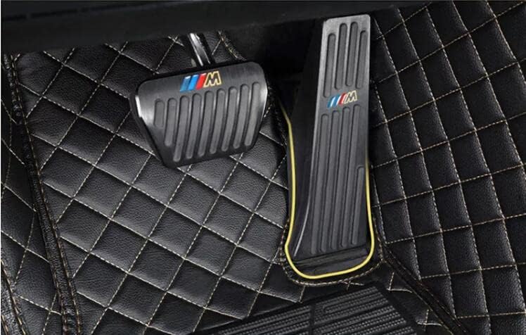 Custom All-Weather Protection Leather Car Floor Mats for Cars Sedan SUV Sports Car Waterproof Floor Mat (Black White)