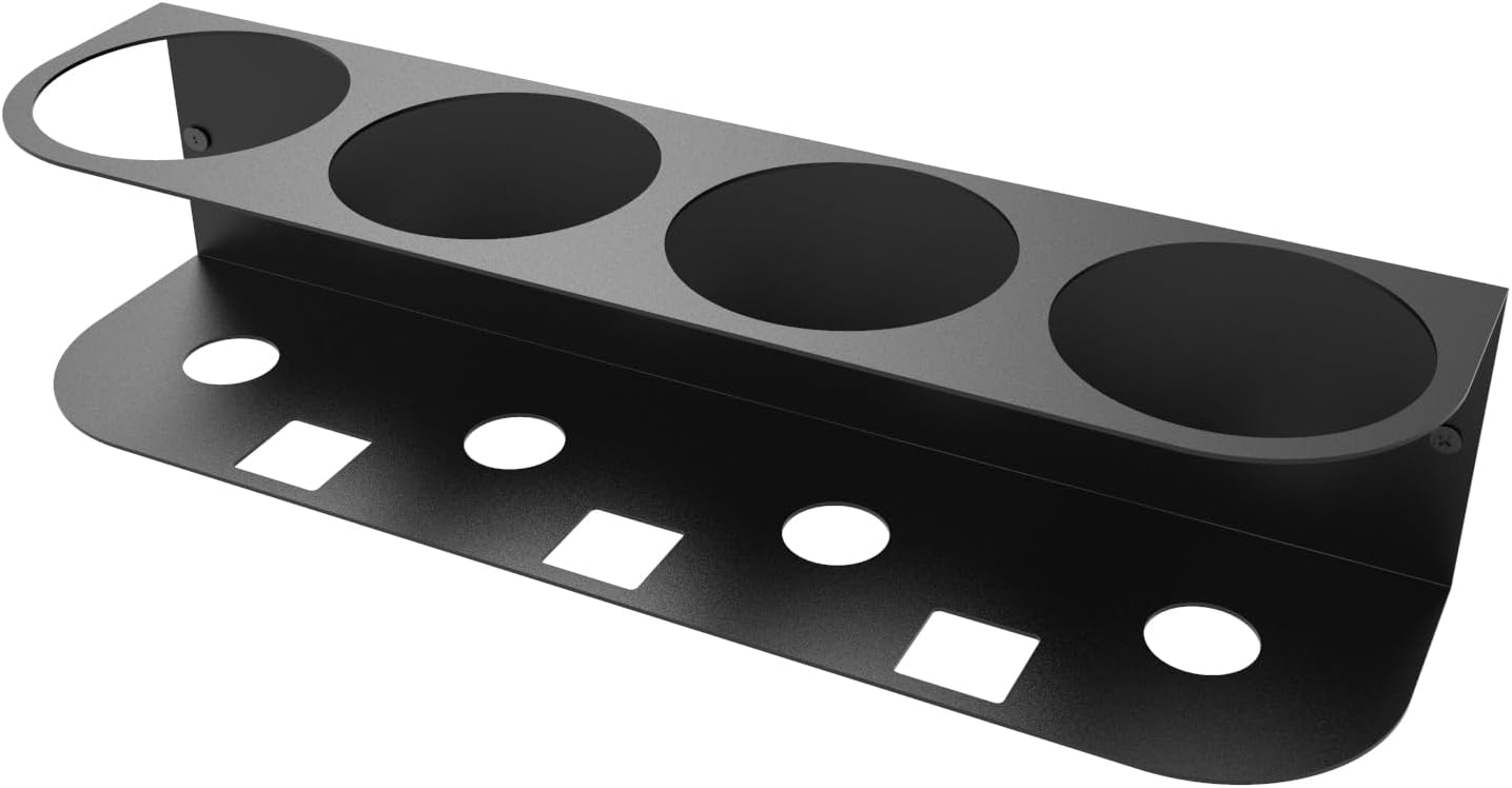 JINGCHENGMEI 4 Spray Bottles Holder, Steel Wall Mount Storage Organizer for All-Purpose at Garage and Home (SBH-4B1Pc)