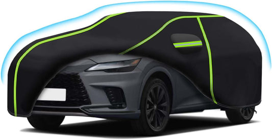 Car Cover for 2015-2024 RX350 RX450 RX500，PEVA Full Car Cover –Adding Cotton Protection, All-Weather UV, Dust, Snow Protection – Windproof Outdoor/Indoor Cover with Door Zipper