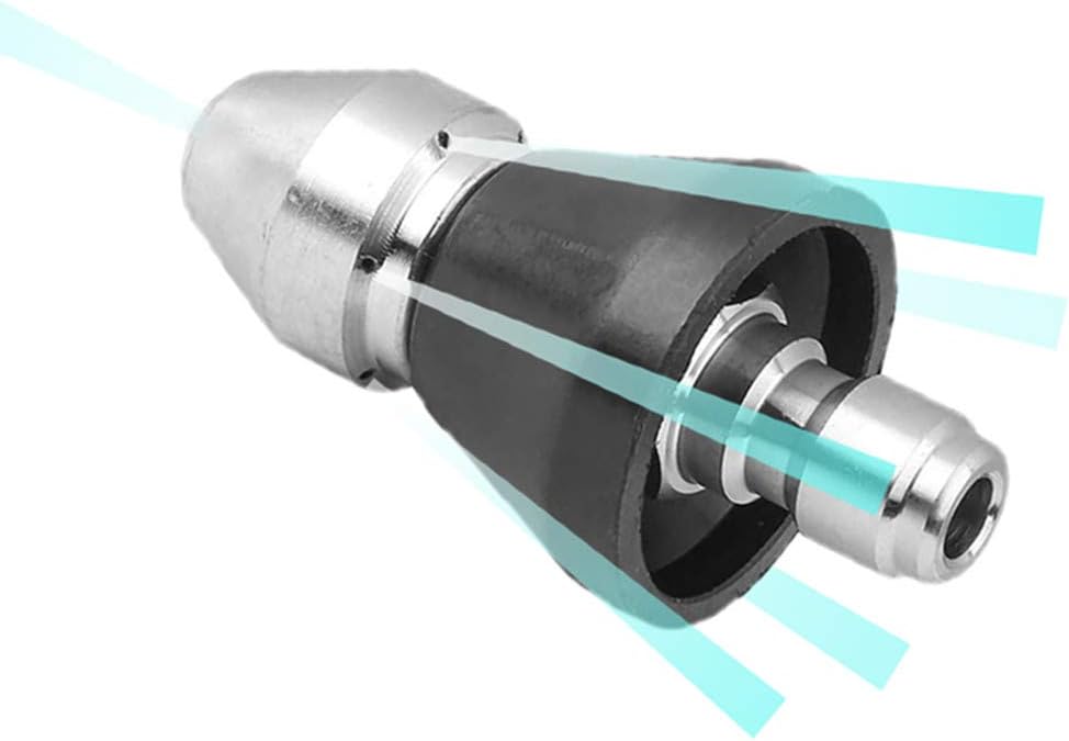 Pressure Washer Sewer Jetter Nozzle with Stainless Steel, Durable Design Sewer Jet Nozzle,Pressure Drain Jetter Hose Nozzle,3/8'' Quickly Connector, 5000 PSI Orifice 6.5