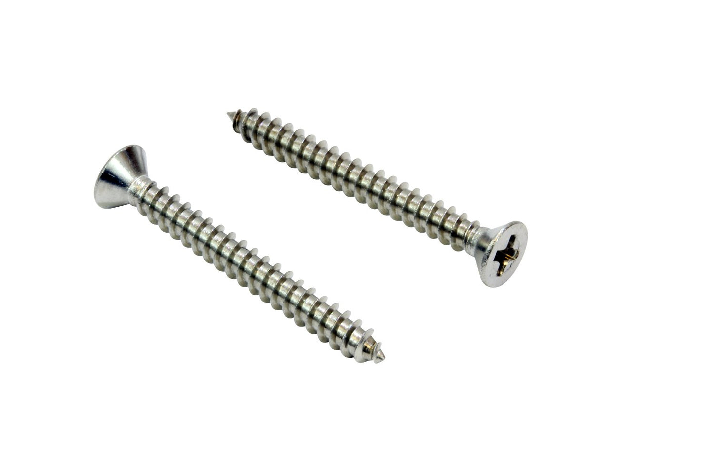 Bolt Dropper 100 Pack #4 x 1in Wood Screw - Stainless Steel Screws with Flat Head Phillips Drive - 18-8 (304) Corrosion-Resistant Screws for Indoor or Outdoor Wood Use