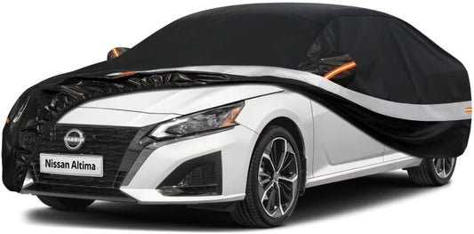 10 Layers Car Cover Custom Fit for Nissan Altima (2002-2024) Waterproof All Weather for Automobiles, Outdoor Full Cover Sun UV Rain Protection.Black