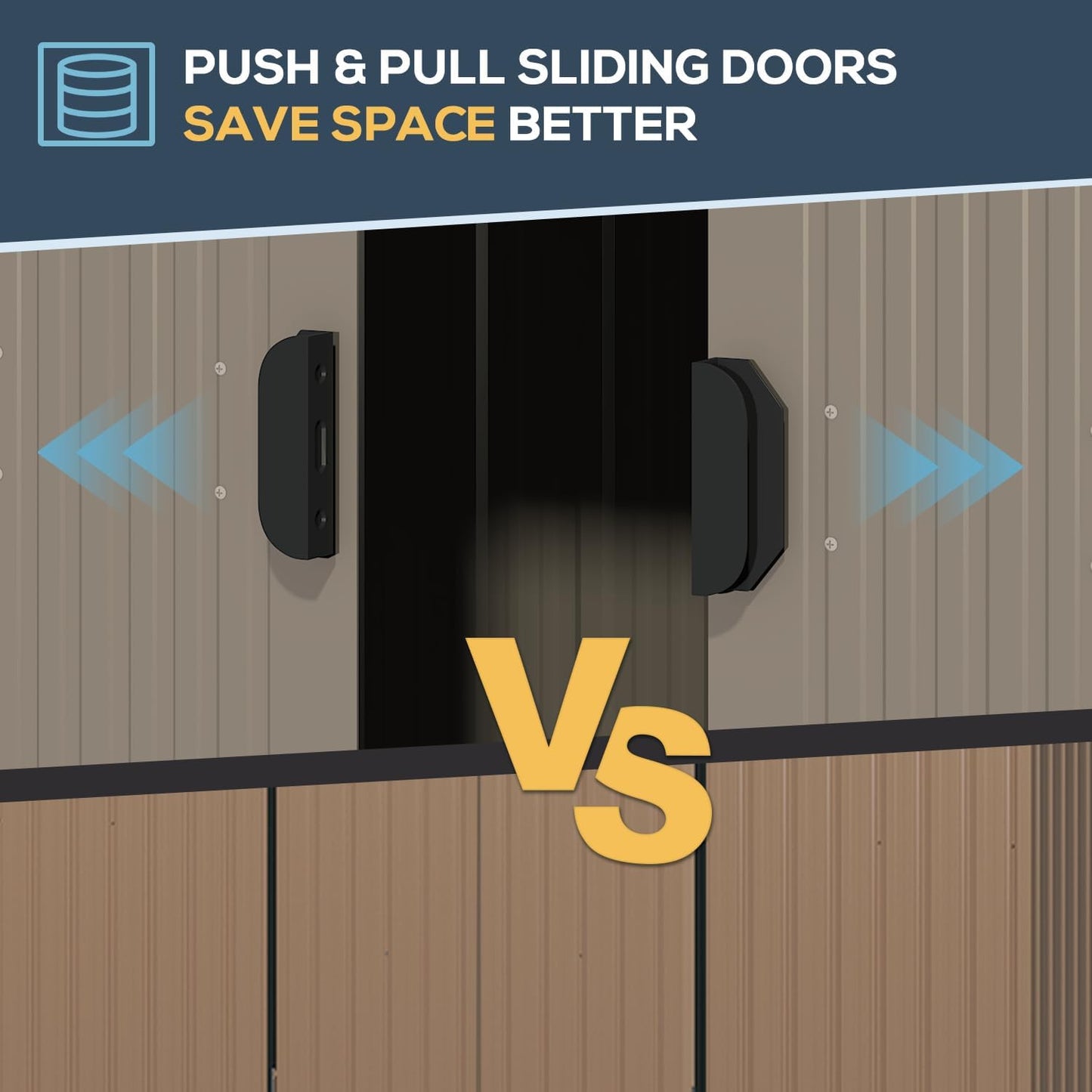 U-MAX 8 x 6 Ft Outdoor Shed, 6x8 Outdoor Storage Metal Cabinet Sheds & Outdoor Storage Clearance (Sliding Door), Garden Metal Shed for Yard in Grey