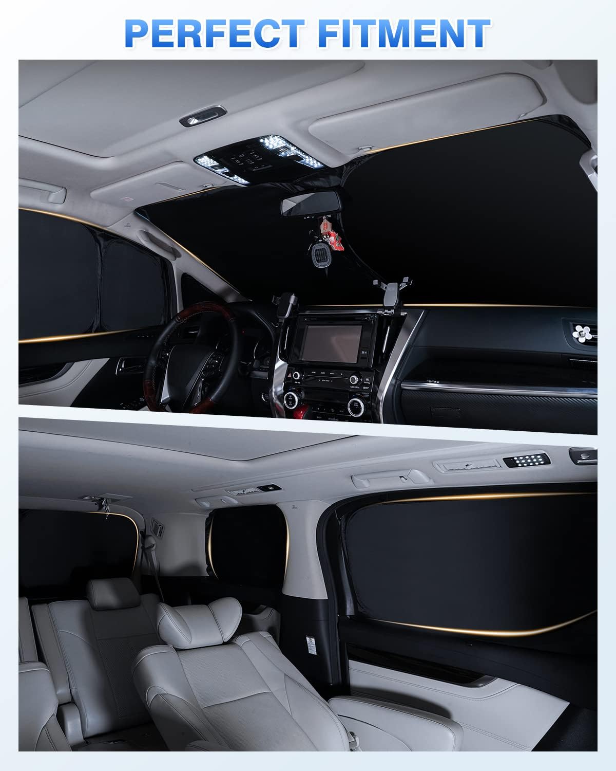 Sunshades for Kia Soul 2020-2025 2026 Accessories Windshield Sun Shade Side Rear Window Shade Cover Sun Visor Shield Privacy Protection Keep Vehicle Cool Black 6PCS