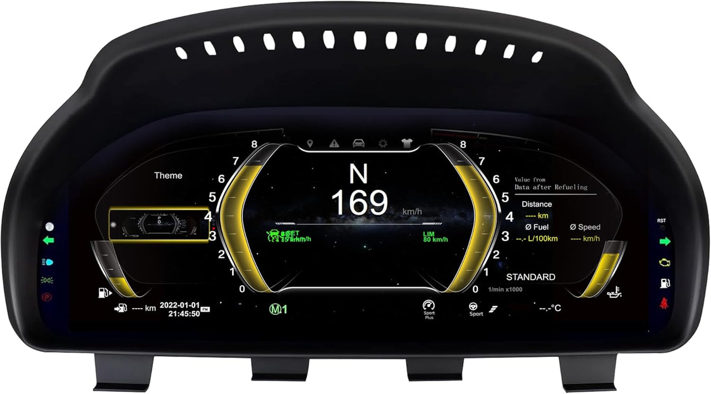 Speedometer Instrument for BMW F11 F18 2010-2017，12.3 inch Linux System Original Modern Car Odometer Information Head up Display Digital Cluster Electronic Gauge Dashboard Screen