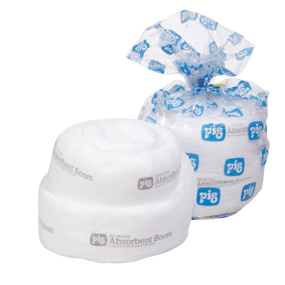 New Pig Oil Boom - Oil-Only Absorbent Boom - 2 Pack - 8" x 20' Boom - Absorbs up to 24 gallons per Boom - BOM409