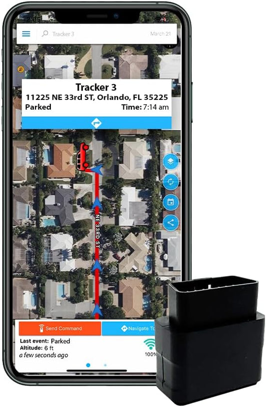 Optimus Plug-in GPS Tracker for Cars - Easy Installation - Harsh Driving Alerts - Reporting History and More - Extension Cable Included