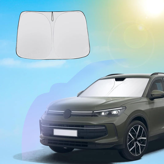 SXCY for 2025 VW Tiguan Windshield Sunshade for Volkswagen Tiguan 2025 Accessories 2025 Tiguan Sunshade Foldable Sun Shield 2025 Tiguan Sun Shade Block UV Rays