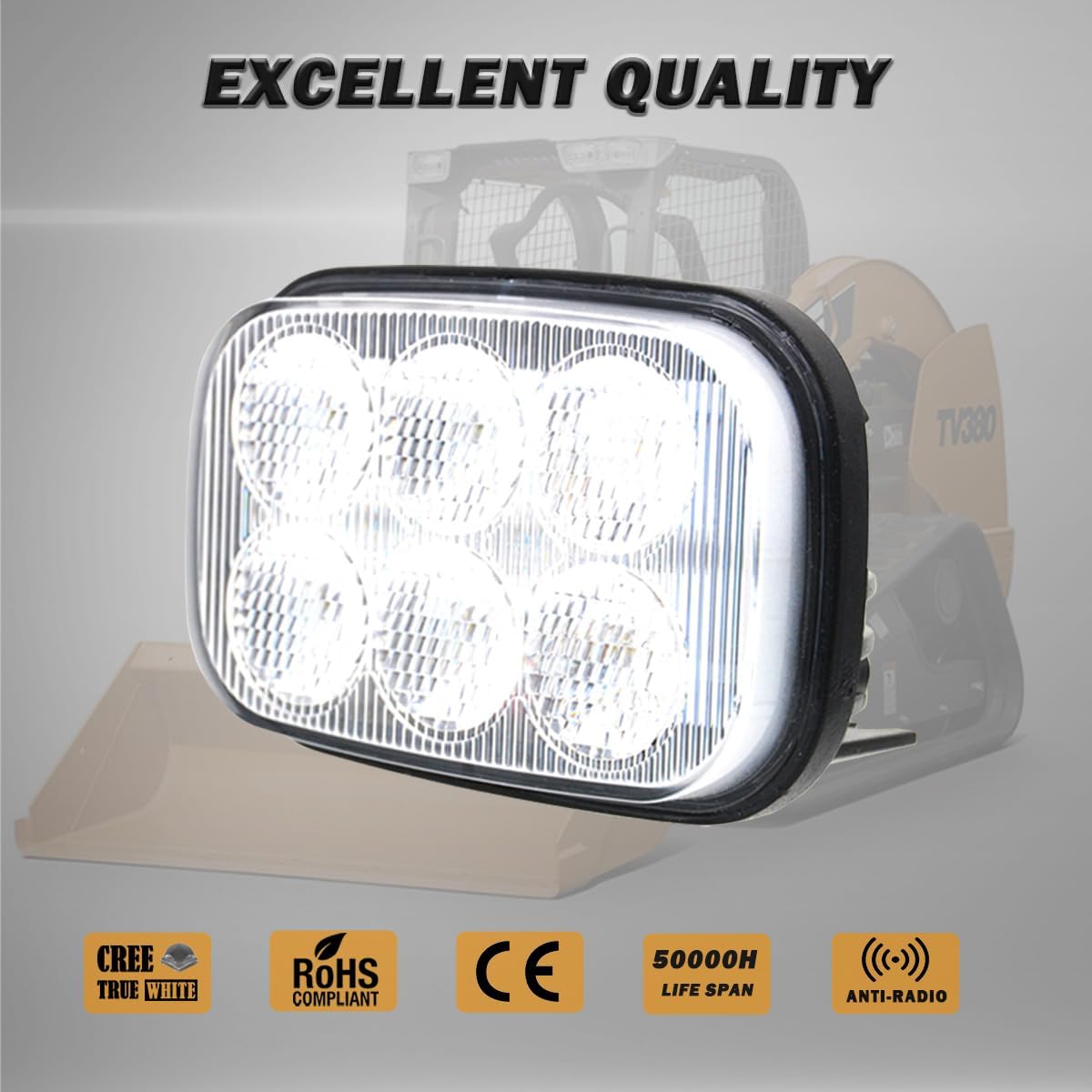 LED Work Light Flood Beam Compatible With Case SR130 SR200 SR175 TV380 SR250 SV250 SR150 TR270 TR320 SV185 SV300 SR220 New Holland L213 C238 L215 C227 (1)