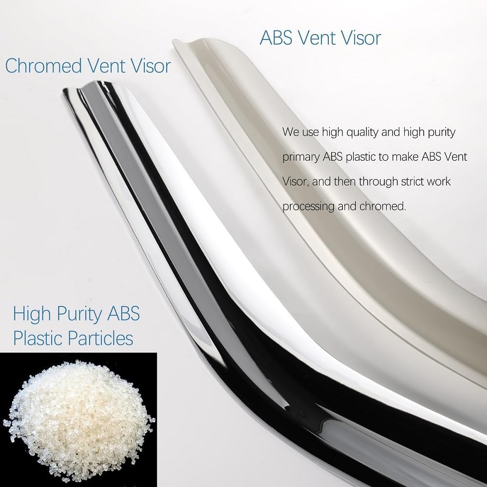 94167Y Chrome Side Window Visor Wind Vent Deflector for 2010-2017 GMC Terrain,4pcs Outside Mount Style Chrome Nice Shade Sun Rain Guards Set