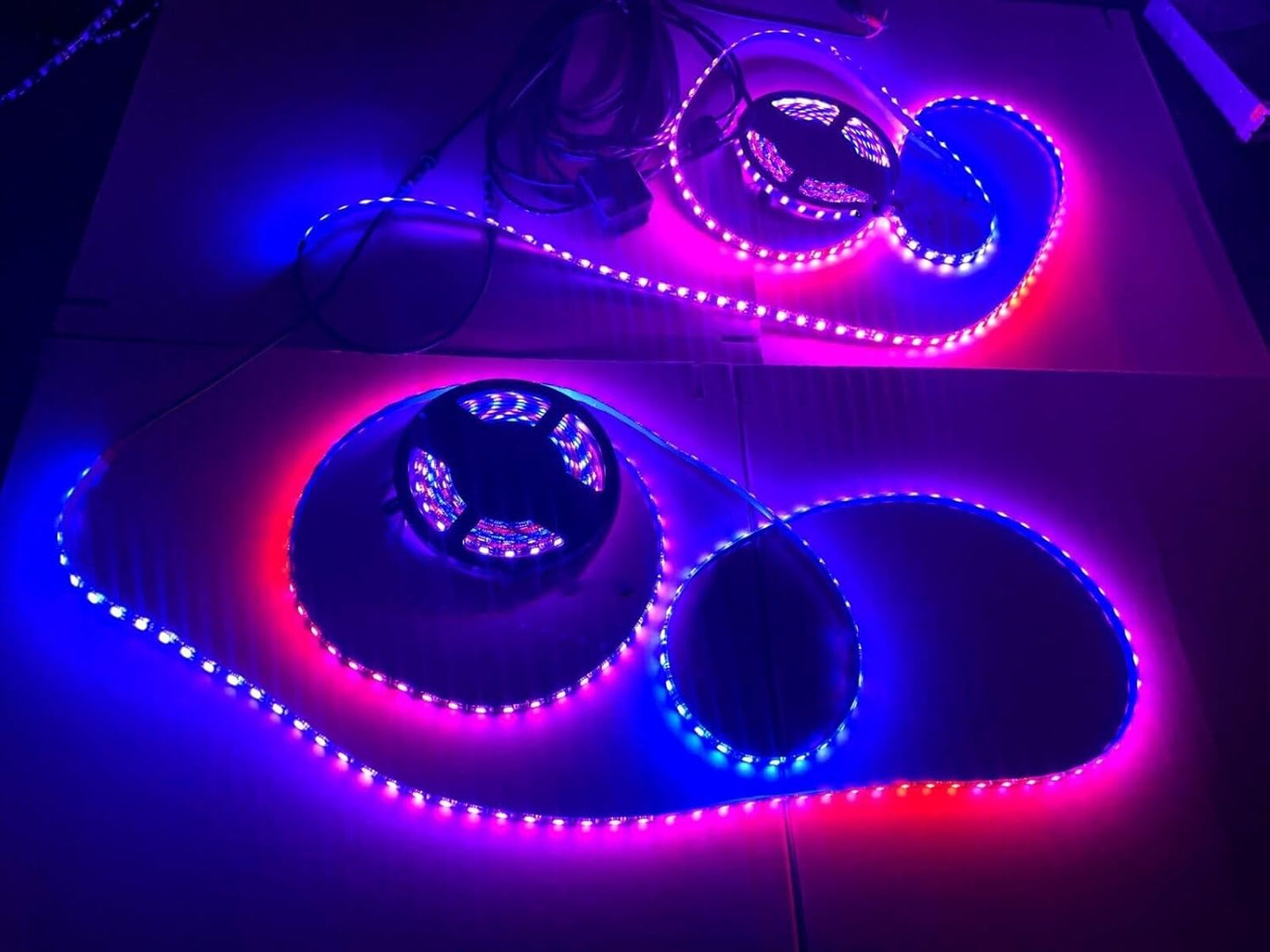 Black Out Full Tinted Smoked LEDs x4PCS 4FT 48" 1.2Meters RGB Dream Color Chasing IP65 Light Strips for Car Truck Slingshot Golf Cart Motorcycle Wheel Underbody Fender Grille DIY Bluetooth Remote