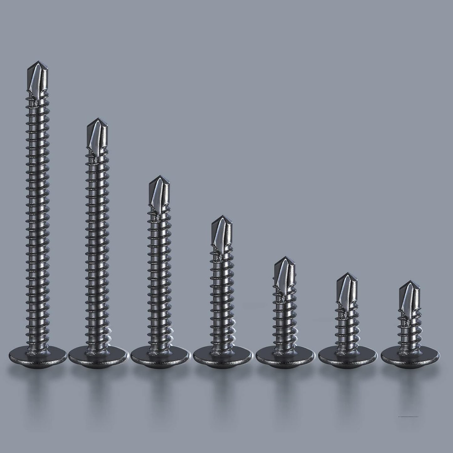 (150Pcs)#8×1-1/4” for Sheet Metal Self-Tapping Screws 410 Black Stainless Steel Truss Head High-Strength Quick Tapping