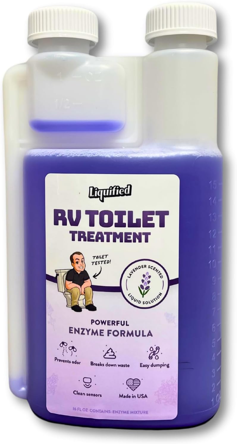 Liquified RV Toilet Treatment - Black Holding Tank Digester - Odor Eliminator - Lavender Scent - Matts RV Reviews (Lavender, 16oz)