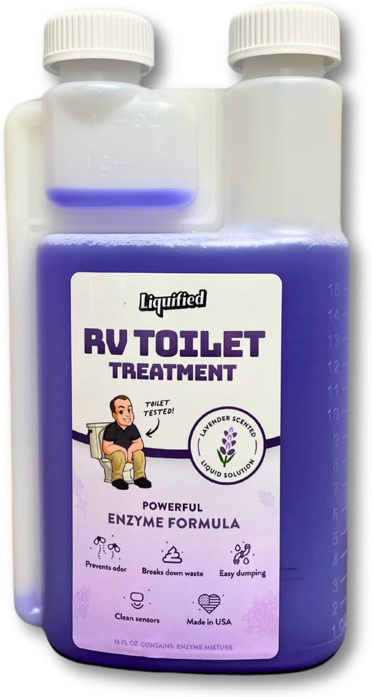 Liquified RV Toilet Treatment - Black Holding Tank Digester - Odor Eliminator - Lavender Scent - Matts RV Reviews (Lavender, 16oz)