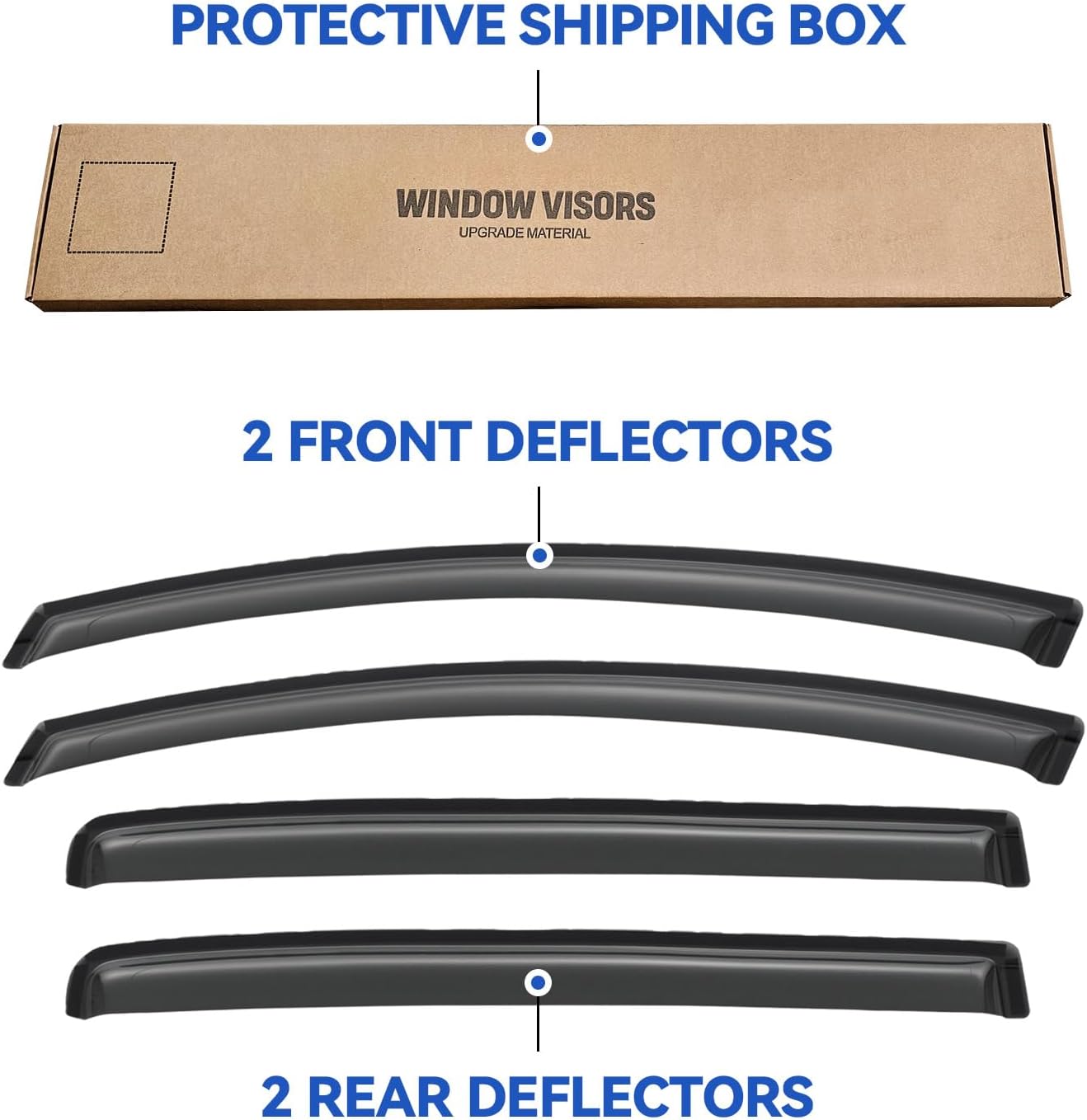 Window Visors Rain Guards for 2012-2018 Toyota Yaris Hatchback, Out-Channel Window Vent Wind Deflectors Visors Shades for 12-18 Toyota Yaris