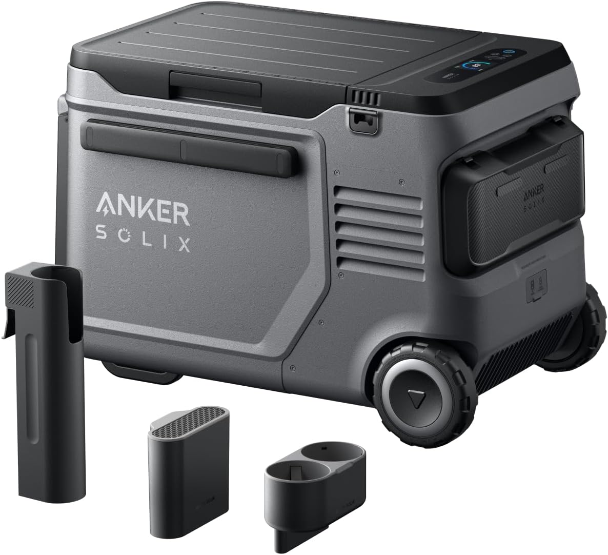 Anker SOLIX EverFrost 2 40L Cooler with Road Trip Kit, 42 qt Car Refrigerator, Electric Cooler with 288Wh Battery, Powered by AC/DC or Solar, for Camping, Travel, Fishing (Only 1 Battery Included)