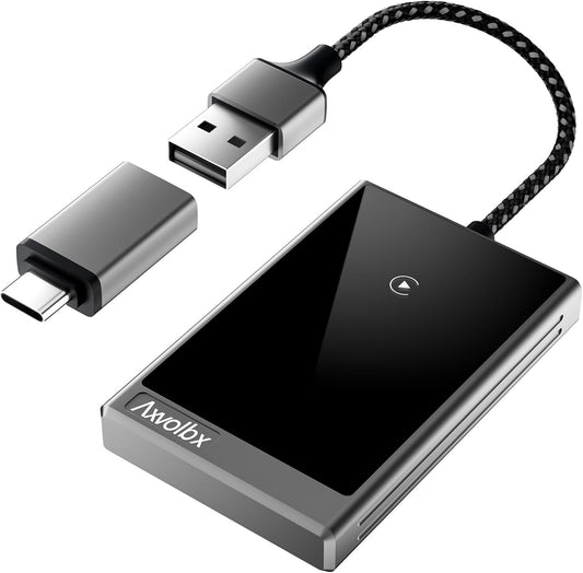 Wireless CarPlay Adapter for iPhone,2024 Upgraded Dual-core 5G Chip,Converts Wired to Wireless Carplay Dongle,Fast Connection Plug & Play, Fit for Cars with Built-in Wired CarPlay (Black Grey)