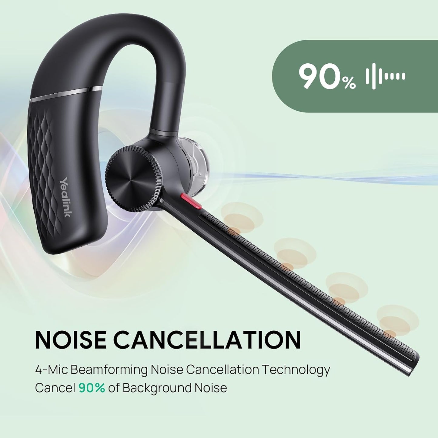 Yealink Bluetooth Headset Workstation, Office Wireless Headset with Mic, Speakerphone, Wireless Charging Pad, Charging Case, USB-C/A Dongle,Connect to Desk Phone, PC, Work with Teams Zoom