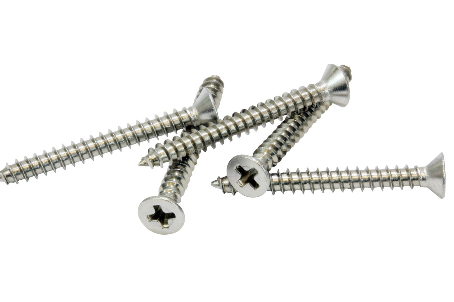 Bolt Dropper 100 Pack #4 x 1in Wood Screw - Stainless Steel Screws with Flat Head Phillips Drive - 18-8 (304) Corrosion-Resistant Screws for Indoor or Outdoor Wood Use