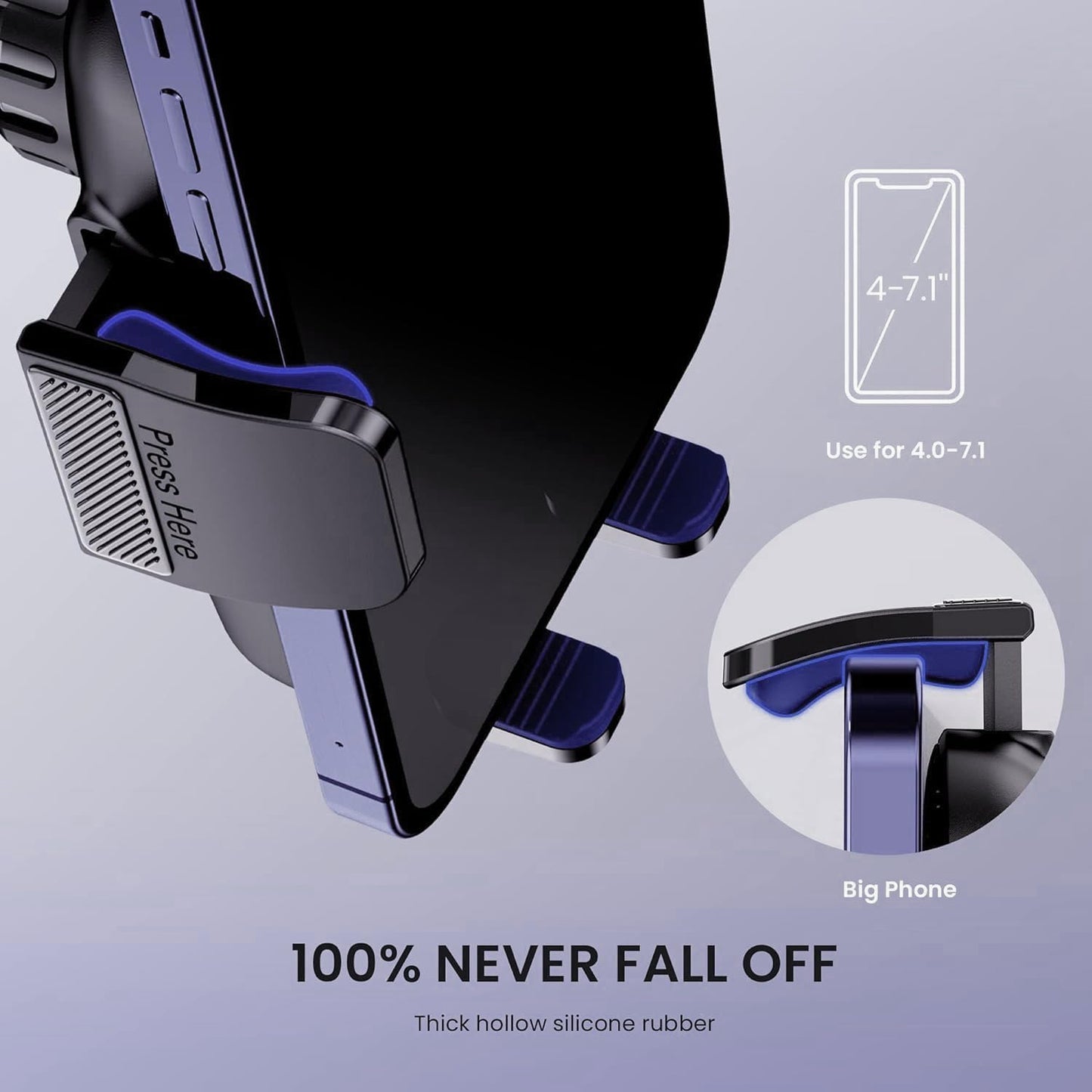 Qifutan Universal Car Phone Holder Automobile Cell Phone Holder Car Mount for iPhone Universal Car Dashboard Mount Fit All Phones