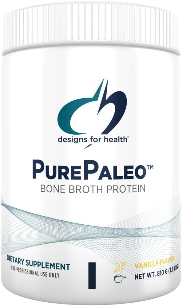 Designs for Health Bone Broth Protein Powder – 21g Grass-Fed, Collagen-Rich Beef Protein Isolate – Vanilla, Paleo, Non-GMO, Dairy-Free (30 Servings / 810g)