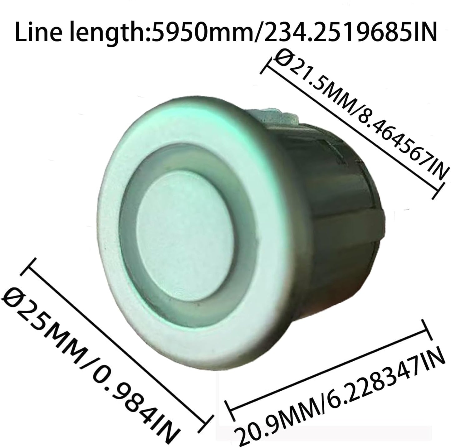 Pickup Truck Backup Radar System - Four 5.95m Sensors for Rear Installation, Compatible with Front Bumper Mounting - Enhance Safety & Visibility（Champagne Gold）