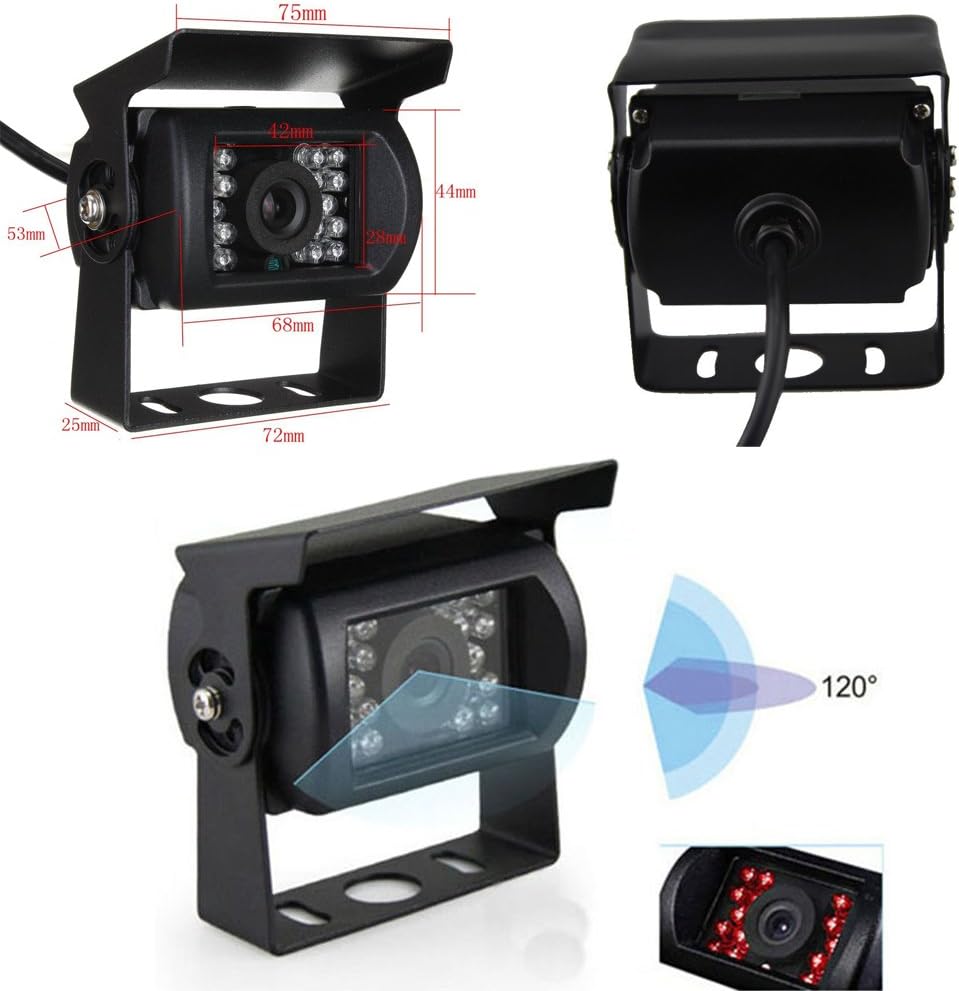 Wired Backup Camera System with 9 Inch Monitor for RV,Trucks,Cars, 4 Channel Quad Split Reversing Camera System with Screen, Rear View Camera,Waterproof,18 IR Night Vision, Easy Installation