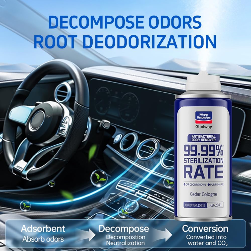 Glodway Whole Car Air Refresher Spray,Odor Eliminator Eliminates Strong Vehicle Odors,Cologne Scent + Lemon Scent-6 Ounce Spray Bottle (Plack of 2)