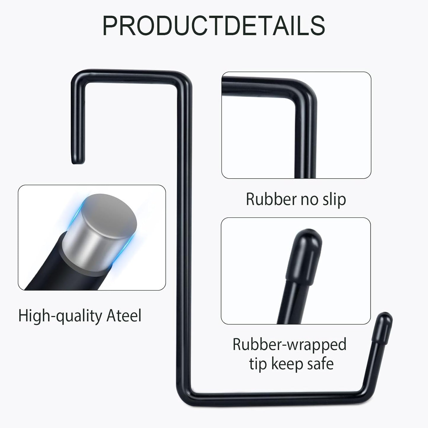 Large Vinyl Coated Heavy Duty Garage Storage Utility Hanging Hooks (6 Pack) - Rafter Hanger Hooks for Bicycle, Ladder, Fence, Pool Cover, Sport Equipment & More