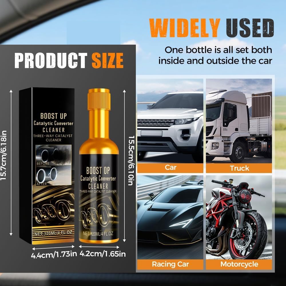 Catalytic Cleaner, Boost Up Catalytic, Boost Up Catalytic Converter Cleaner Auto Parts EngineFuel and Exhaust Pipe Cleaners,Fuel System Treatment Oil for Gas and Diesel Car (1PCS)