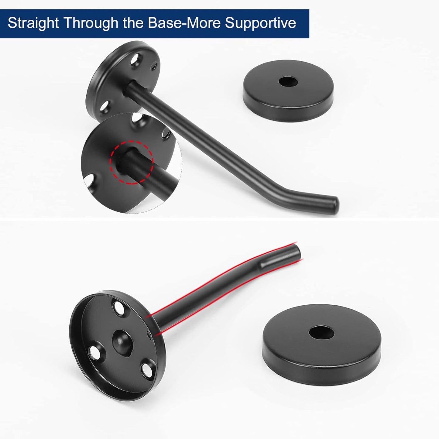 NearMoon Coat Hooks, Wall Hooks for Hanging Hat Hurse Robe, 304 Stainless Steel Heavy Duty Towel Hangers for Bathroom Livingroom Hotel Kitchen Garage, 6 Pack (4 Inch, Matte Black)