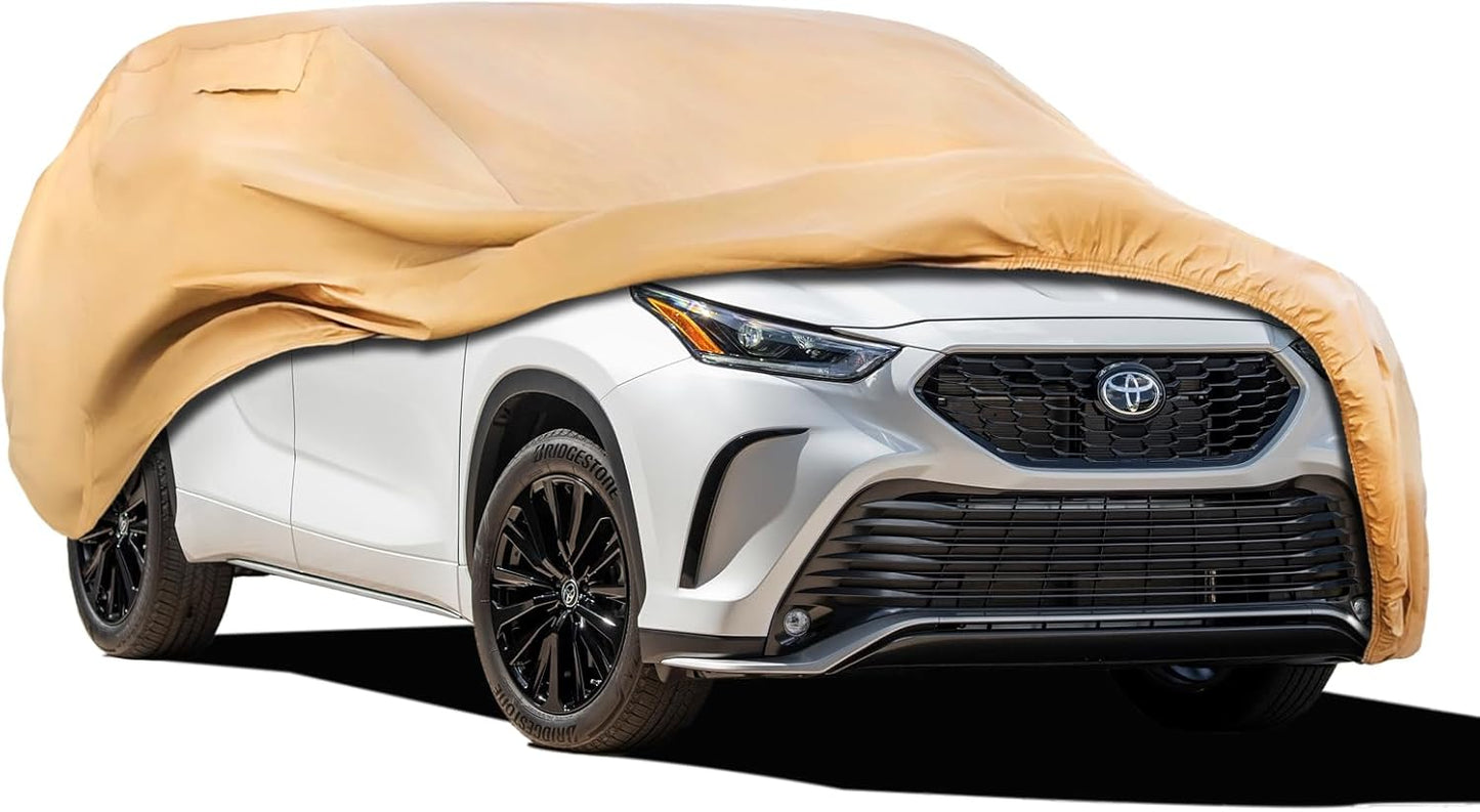 Heavy Duty Outdoor Car Cover Custom Fit for Toyota Highlander,Windproof All Weather Waterproof Sun Rain UV Dust Snow Protection Outdoor Car Covers
