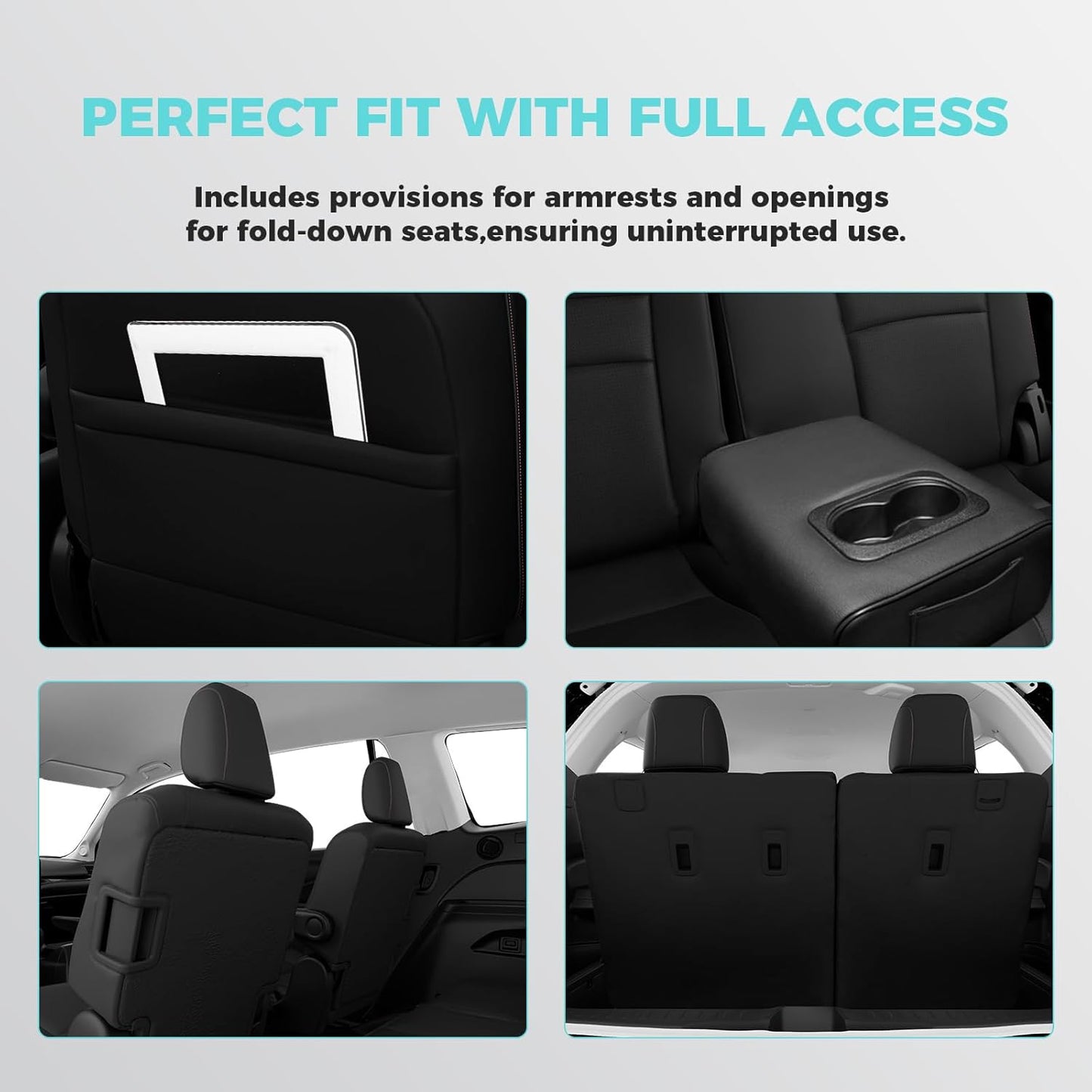 for Honda Pilot Seat Covers, Car Seat Protectors Full Set Custom Fit Pilot Elite,Black Edition 2016 2017 2018 2019 2020 2021 2022-7 Seats, Faux Leather Full Coverage Waterproof, Black Red