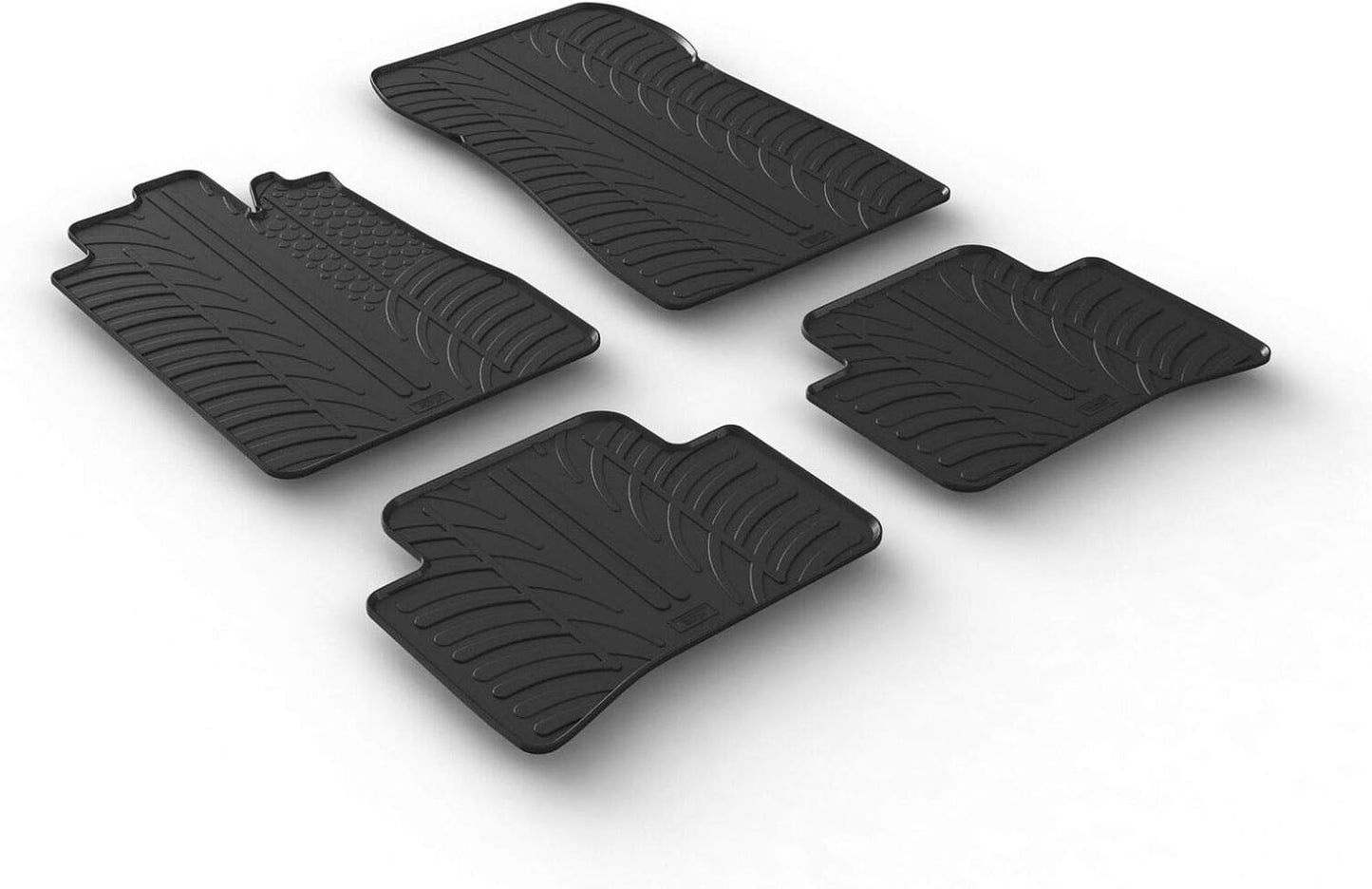 Gledring USA Custom Fit All-Weather Rubber Floor Mats Intended for Mercedes C Class W202 1993-2000, No Trimming Required, Tailored Custom Fit, Protects from Rain, Mud, & Snow