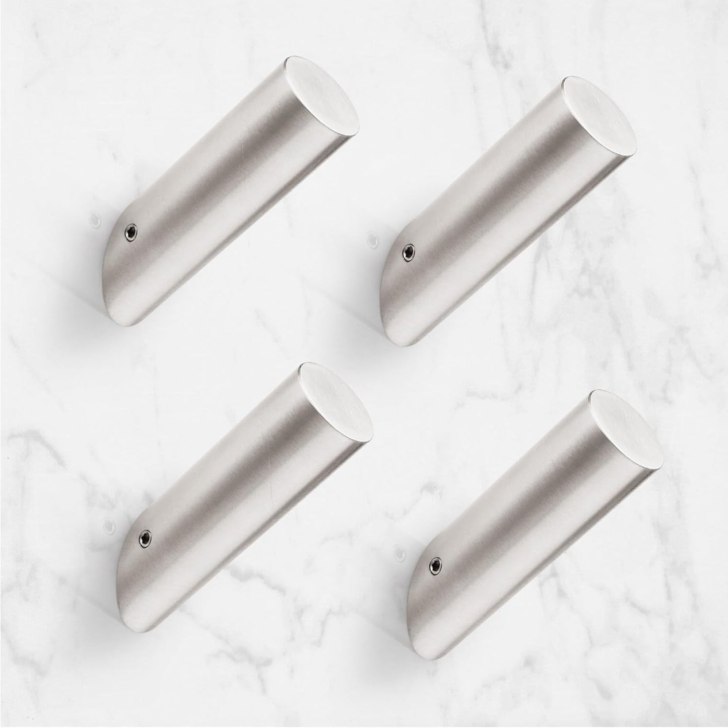 NINETREX Towel Hooks Brushed Nickel Modern Wall Hooks SUS 304 Stainless Steel Heavy Duty Hook for Bathroom Entryway Bedroom Coat Key Mudroom Garage, Wall Mounted 4 Pack