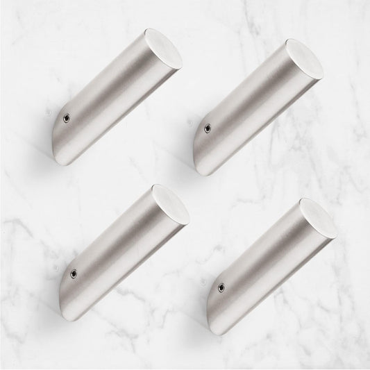 NINETREX Towel Hooks Brushed Nickel Modern Wall Hooks SUS 304 Stainless Steel Heavy Duty Hook for Bathroom Entryway Bedroom Coat Key Mudroom Garage, Wall Mounted 4 Pack
